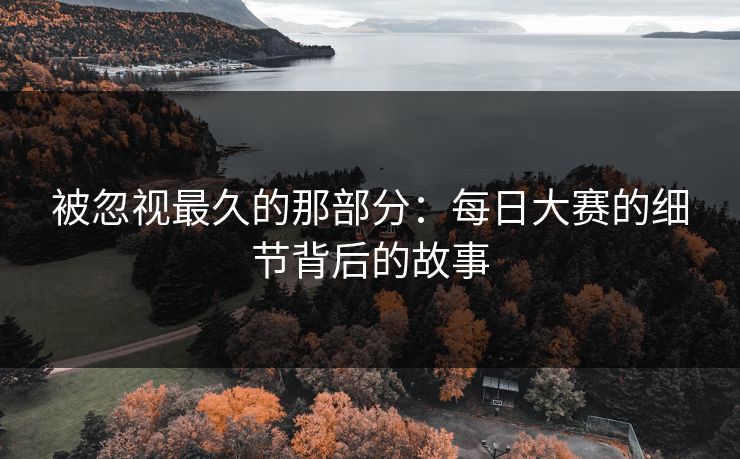 被忽视最久的那部分：每日大赛的细节背后的故事